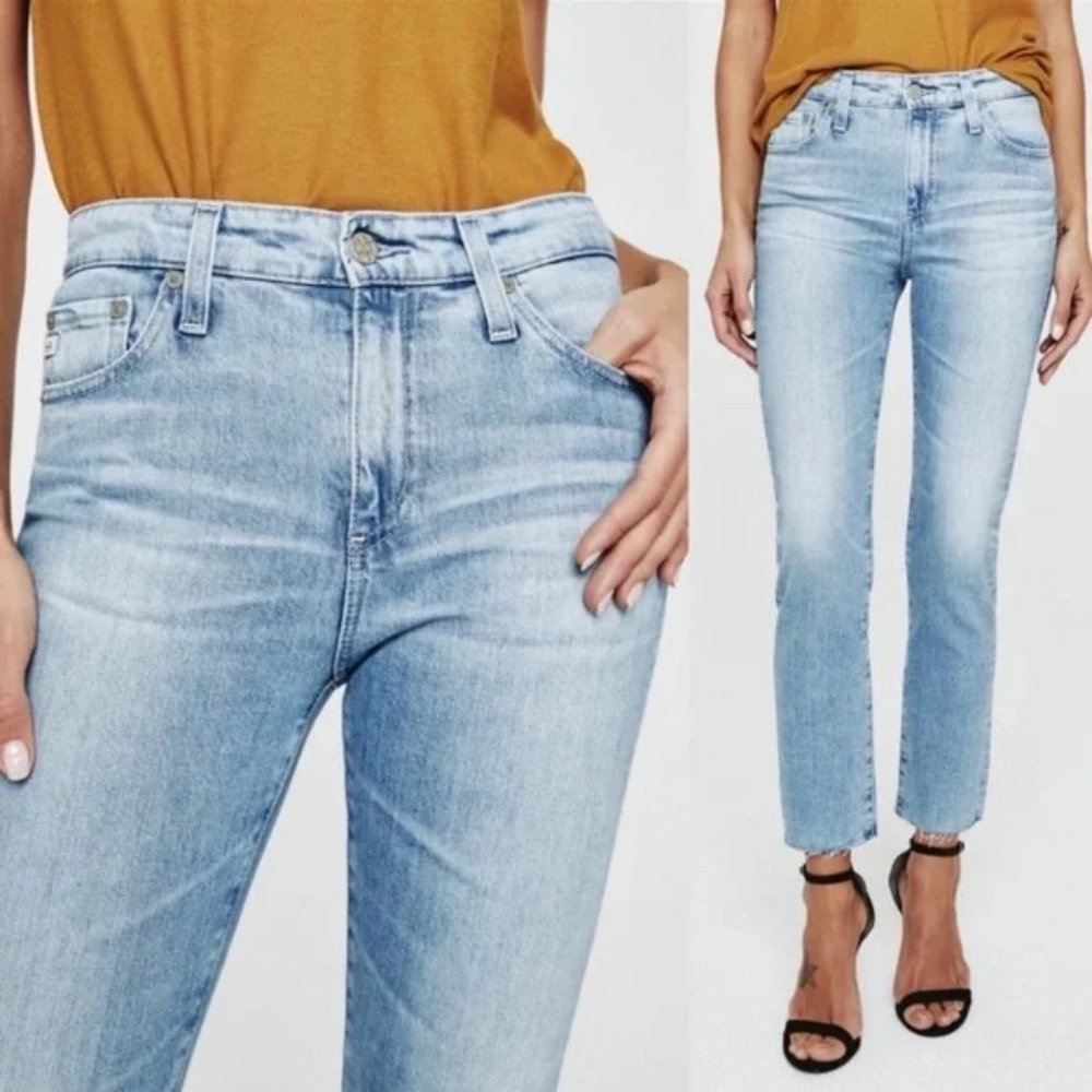 AG-ED Mari High Rise RAW HEM Straight Leg Jean